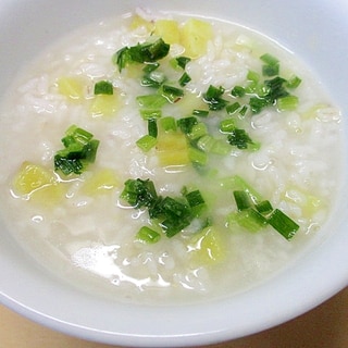 もち麦入り冷ご飯とさつま芋のお粥